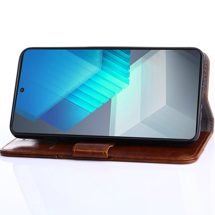 For ZTE Blade A52 Lite Geometric Stitching Horizontal Flip Leather Phone Case