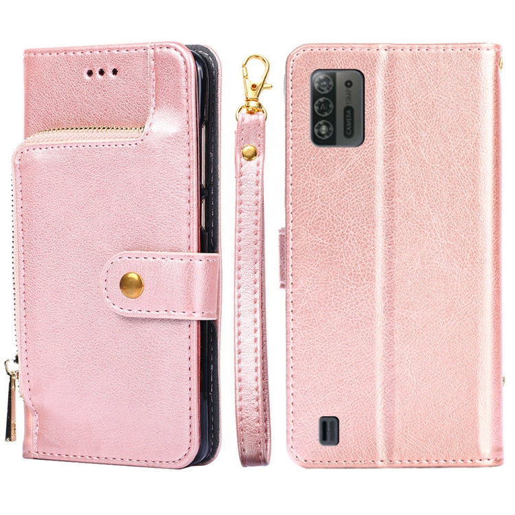 For ZTE Blade A52 Lite Zipper Bag Leather Phone Case