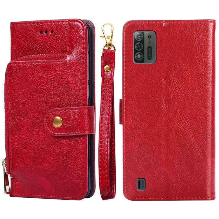 For ZTE Blade A52 Lite Zipper Bag Leather Phone Case