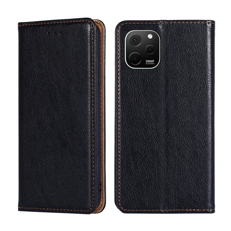 For Huawei nova Y61 Gloss Oil Solid Color Magnetic Leather Phone Case