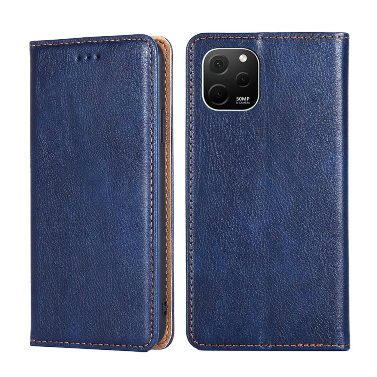 For Huawei nova Y61 Gloss Oil Solid Color Magnetic Leather Phone Case