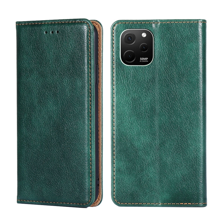 For Huawei nova Y61 Gloss Oil Solid Color Magnetic Leather Phone Case