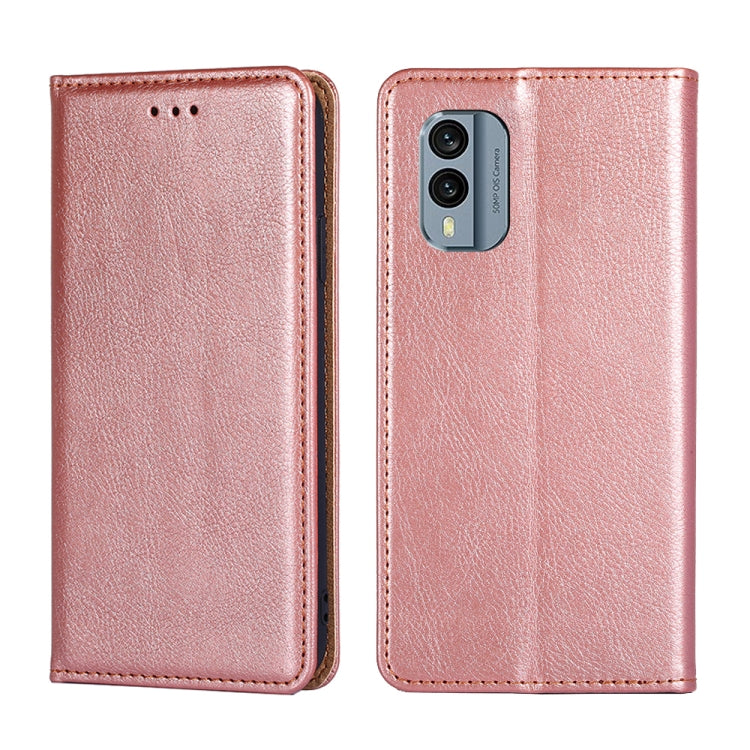 For Nokia X30 5G Gloss Oil Solid Color Magnetic Leather Phone Case
