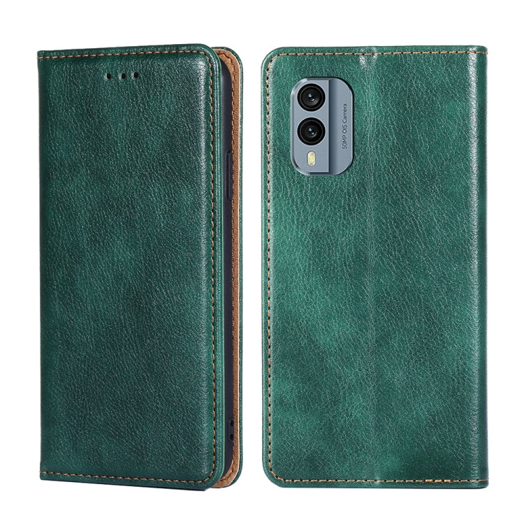 For Nokia X30 5G Gloss Oil Solid Color Magnetic Leather Phone Case