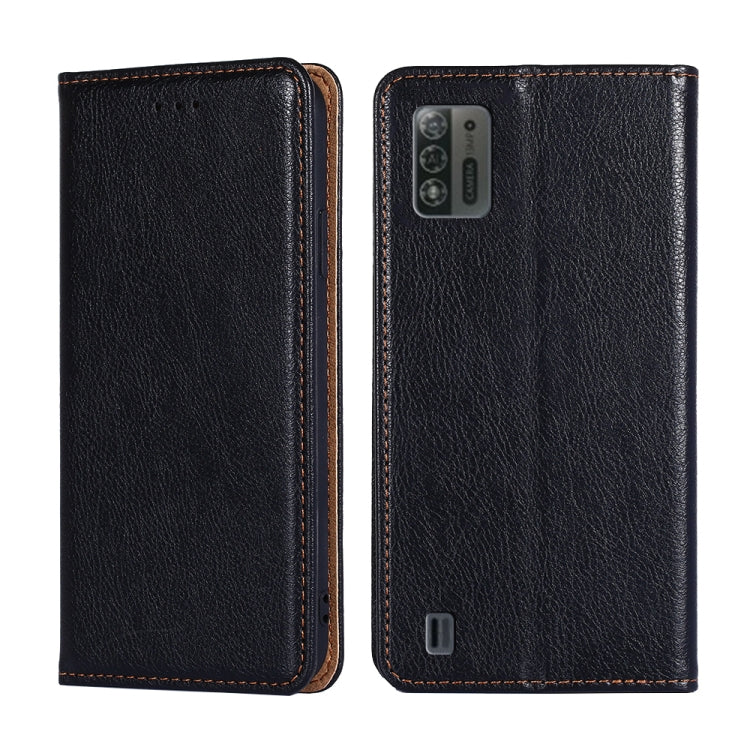 For ZTE Blade A52 Lite Gloss Oil Solid Color Magnetic Leather Phone Case