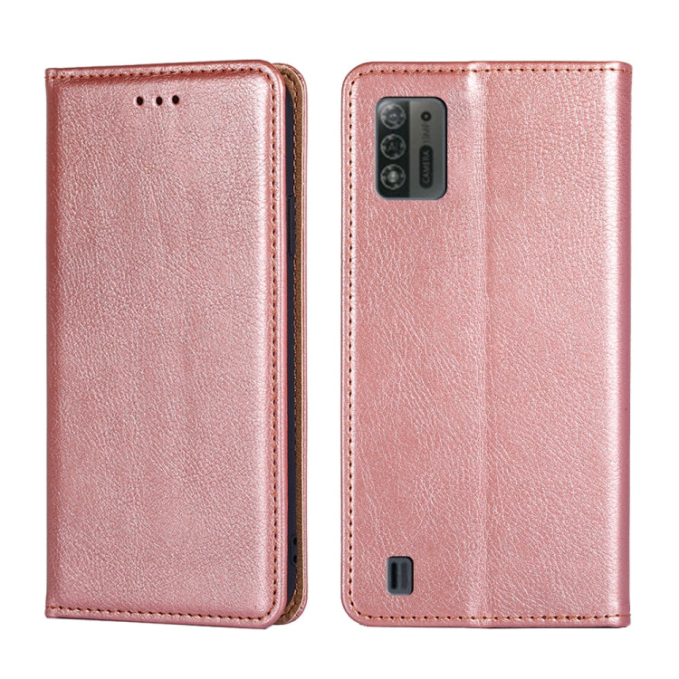 For ZTE Blade A52 Lite Gloss Oil Solid Color Magnetic Leather Phone Case