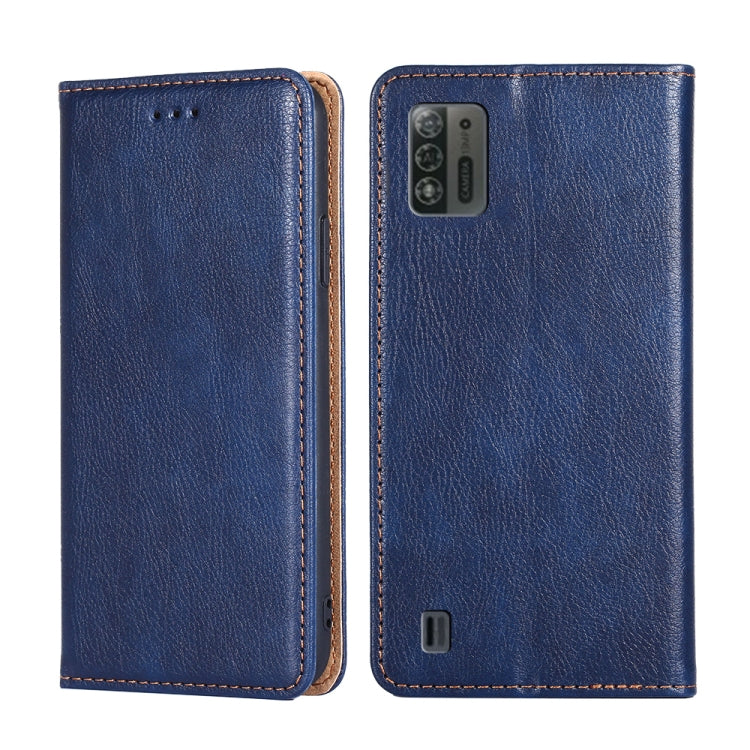 For ZTE Blade A52 Lite Gloss Oil Solid Color Magnetic Leather Phone Case