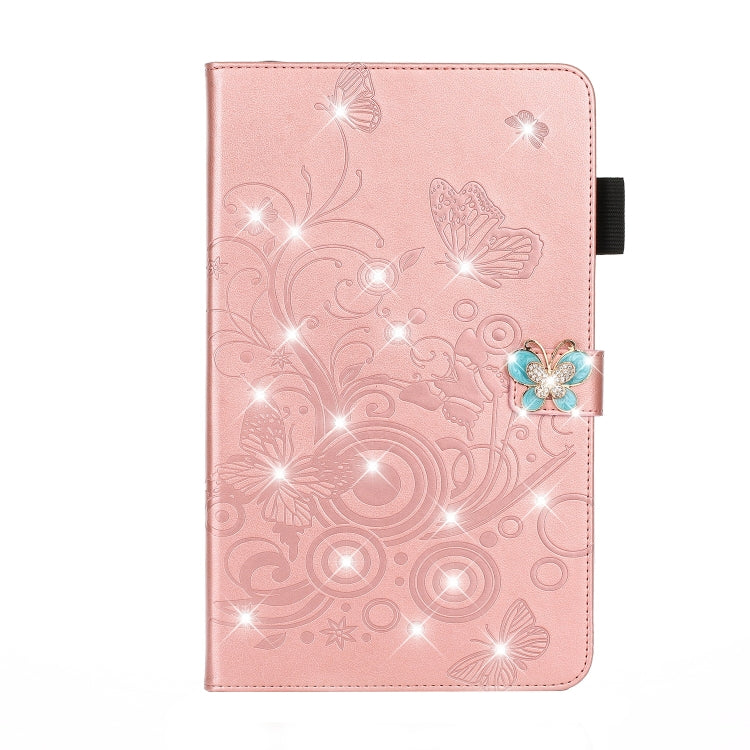 For iPad Pro 11 (2020) Diamond Encrusted Butterflies Embossing Pattern Horizontal Flip Leather Tablet Case with Holder & Card Slot
