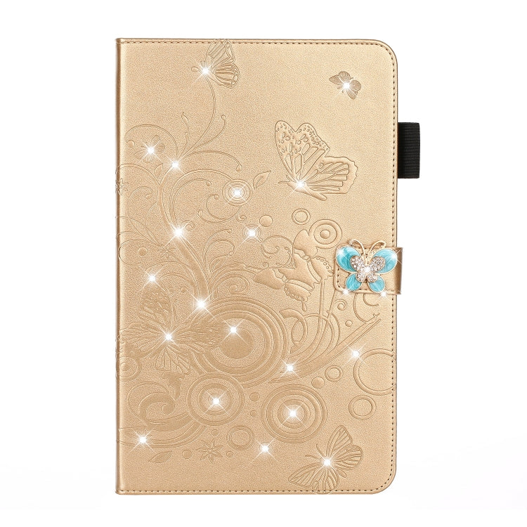 For iPad Pro 11 (2020) Diamond Encrusted Butterflies Embossing Pattern Horizontal Flip Leather Tablet Case with Holder & Card Slot