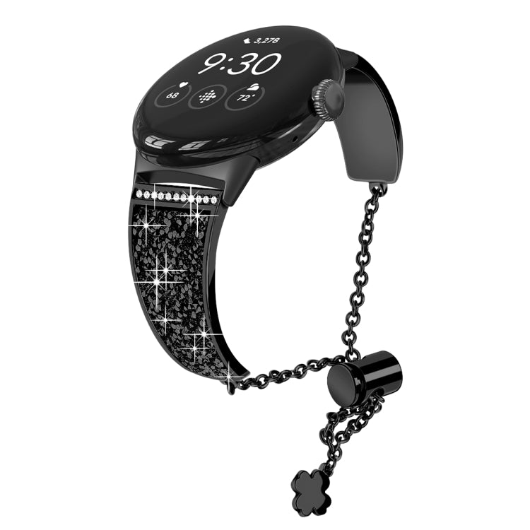 For Google Pixel Watch 20mm Diamond Chain Adjustable Watch Band