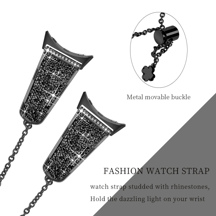 For Google Pixel Watch 20mm Diamond Chain Adjustable Watch Band