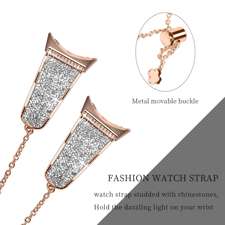 For Google Pixel Watch 20mm Diamond Chain Adjustable Watch Band