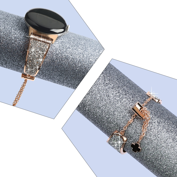 For Google Pixel Watch 20mm Diamond Chain Adjustable Watch Band
