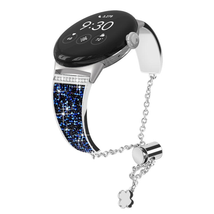 For Google Pixel Watch 20mm Diamond Chain Adjustable Watch Band