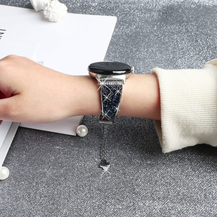 For Google Pixel Watch 20mm Diamond Chain Adjustable Watch Band