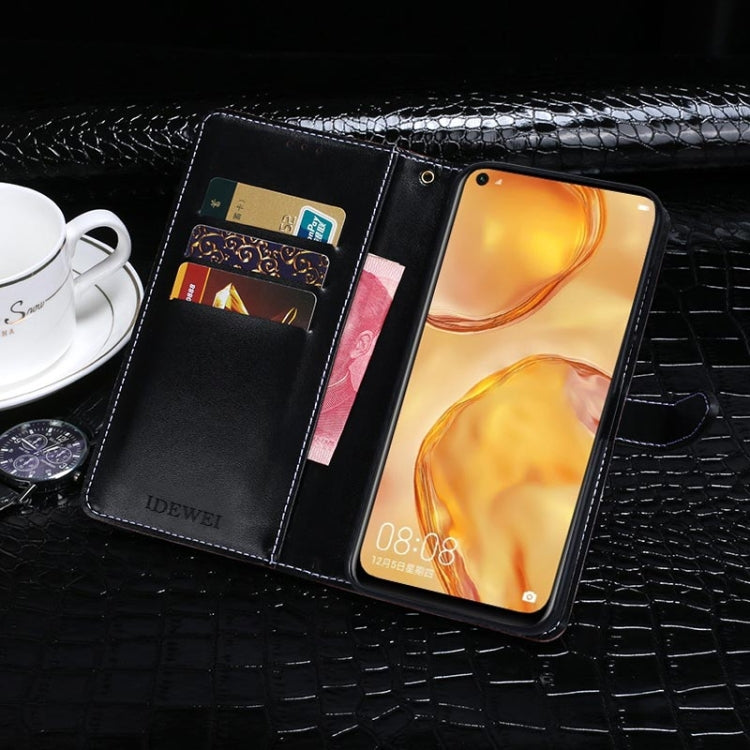 For Huawei P40 Lite idewei Crocodile Texture Horizontal Flip Leather Case with Holder & Card Slots & Wallet
