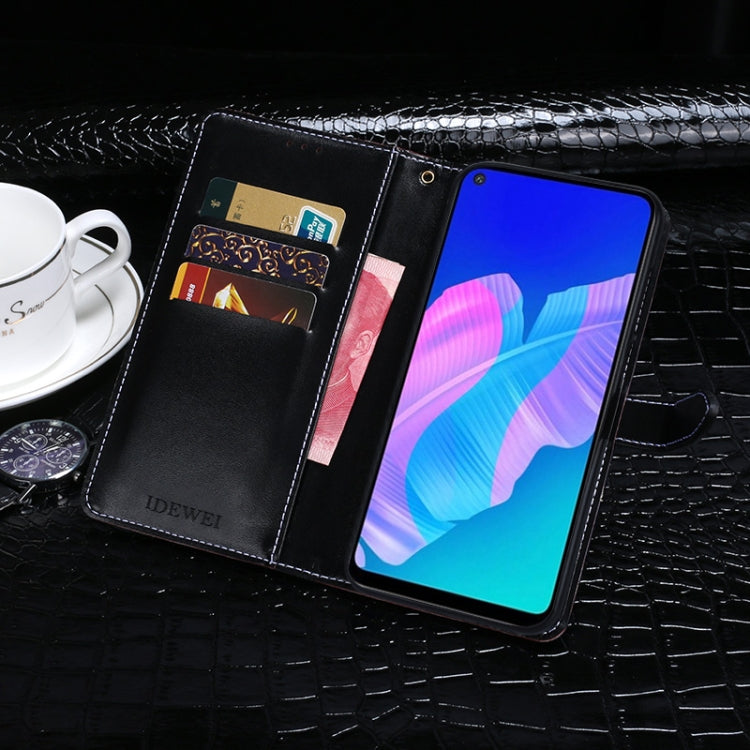 For Huawei P40 Lite E idewei Crocodile Texture Horizontal Flip Leather Case with Holder & Card Slots & Wallet