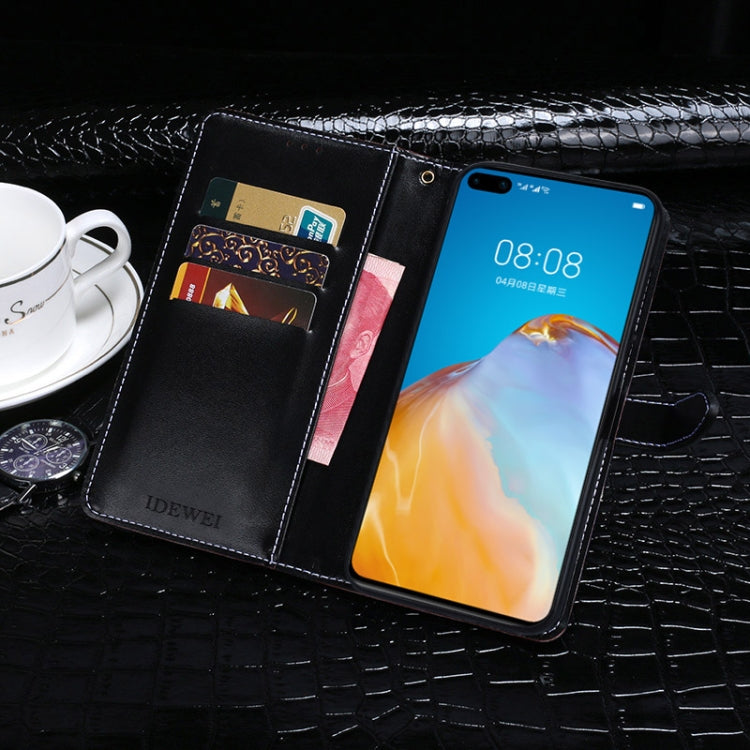 For Huawei P40 idewei Crocodile Texture Horizontal Flip Leather Case with Holder & Card Slots & Wallet