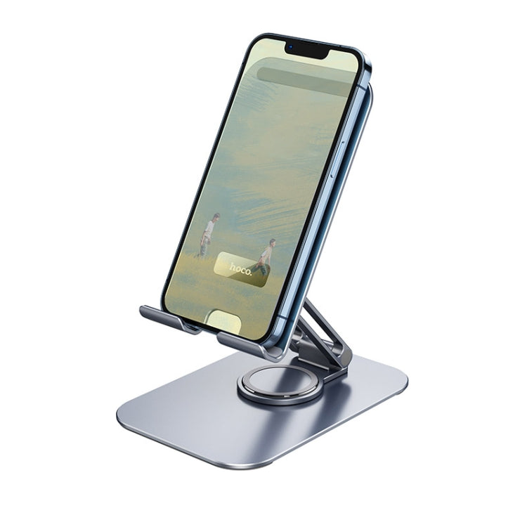 hoco PH50 Plus Ivey Dual Axis Rotating Metal Tablet Desktop Holder(Metal Grey)