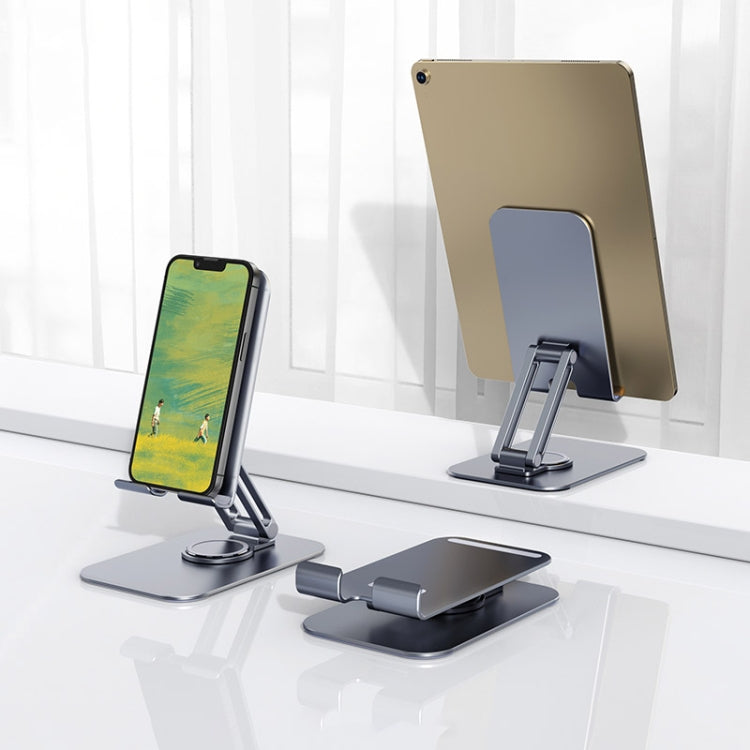 hoco PH50 Plus Ivey Dual Axis Rotating Metal Tablet Desktop Holder(Metal Grey)