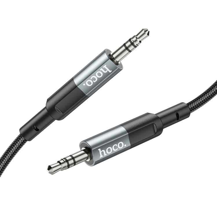 hoco UPA23 3.5mm AUX Audio Cable, Length: 1m(Metal Grey)
