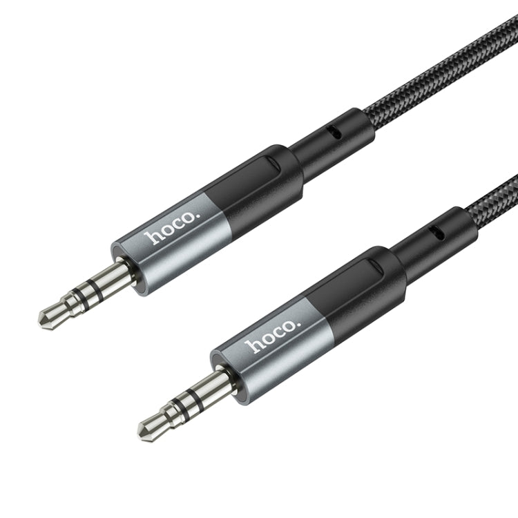hoco UPA23 3.5mm AUX Audio Cable, Length: 1m(Metal Grey)