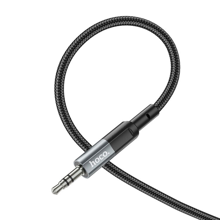 hoco UPA23 3.5mm AUX Audio Cable, Length: 1m(Metal Grey)