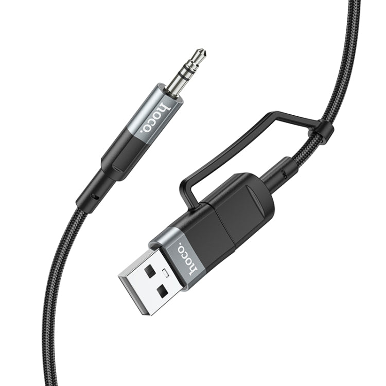 hoco UPA23 2 in 1 Type-C+USB Digital Audio Conversion Cable(Metal Grey)
