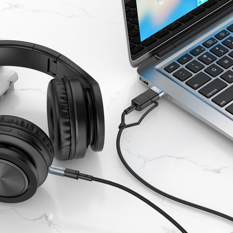 hoco UPA23 2 in 1 Type-C+USB Digital Audio Conversion Cable(Metal Grey)