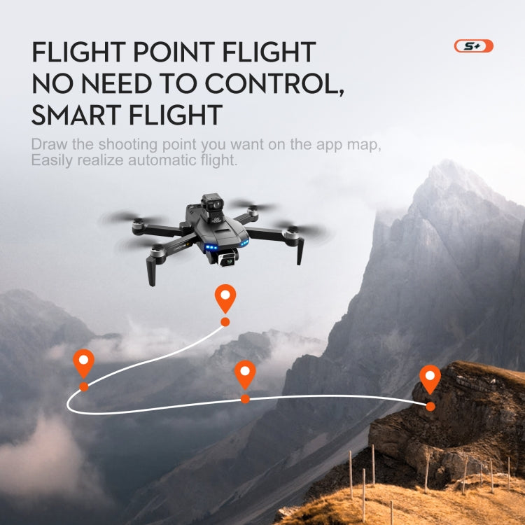 LSRC-S+ 5GHz 6K Dual Camera GPS Aerial RC Drone Quadcopter, Model:No Obstacle Avoidance(Black)
