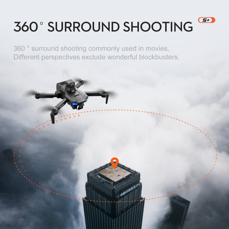 LSRC-S+ 5GHz 6K Dual Camera GPS Aerial RC Drone Quadcopter, Model:Laser Obstacle Avoidance(Black)