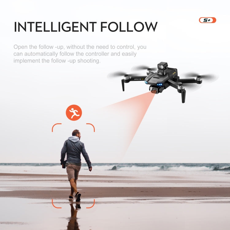 LSRC-S+ 5GHz 6K Dual Camera GPS Aerial RC Drone Quadcopter, Model:Laser Obstacle Avoidance(Black)