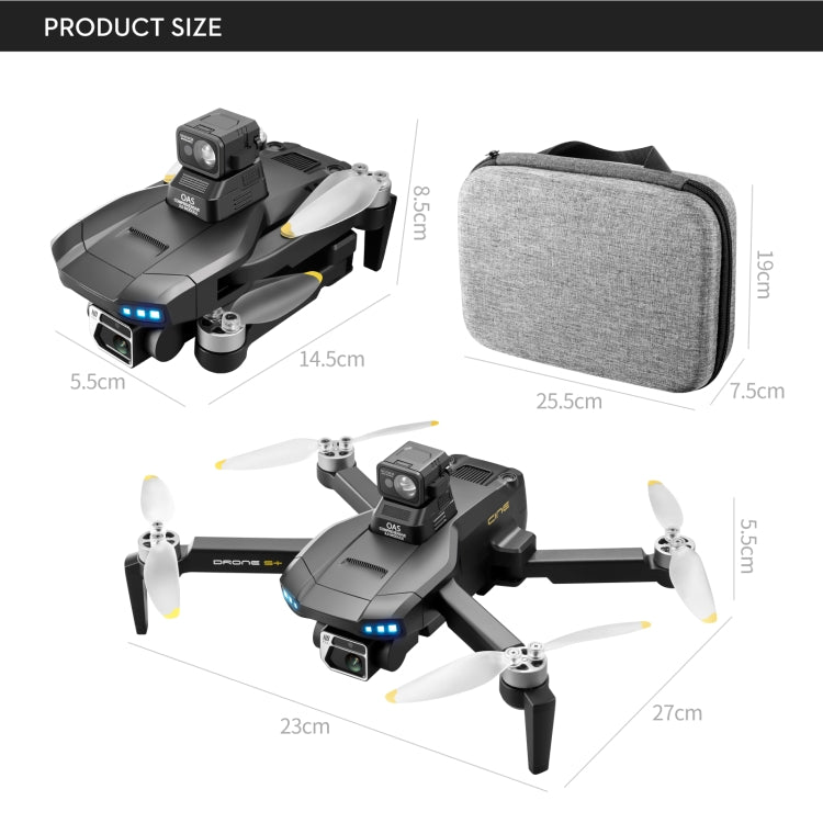 LSRC-S+ 5GHz 6K Dual Camera GPS Aerial RC Drone Quadcopter, Model:Laser Obstacle Avoidance(Black)