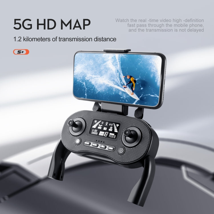 LSRC-S+ 5GHz 6K Dual Camera GPS Aerial RC Drone Quadcopter, Model:Laser Obstacle Avoidance(Black)