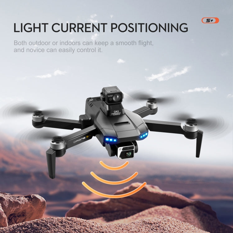 LSRC-S+ 5GHz 6K Dual Camera GPS Aerial RC Drone Quadcopter, Model:Laser Obstacle Avoidance(Black)