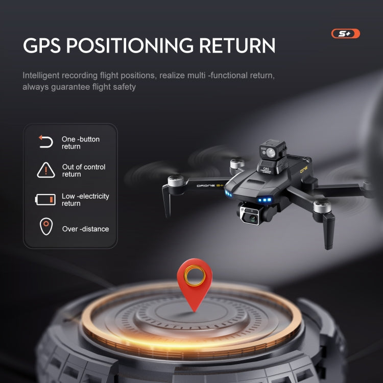 LSRC-S+ 5GHz 6K Dual Camera GPS Aerial RC Drone Quadcopter, Model:Laser Obstacle Avoidance(Black)