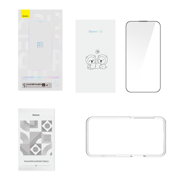 For iPhone 14 / 13 Pro / 13 Baseus 0.3mm AR Antireflection Full Screen HD Tempered Green Film