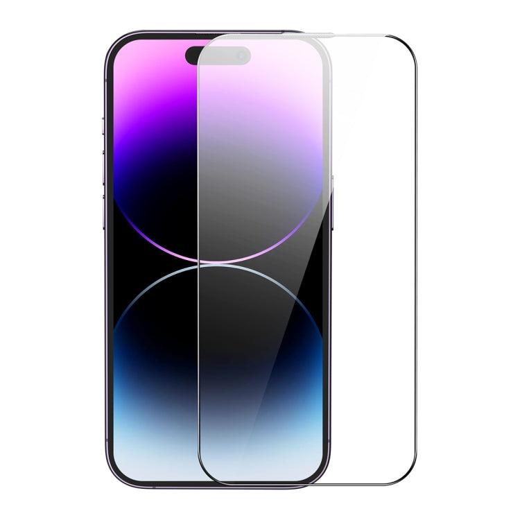 For iPhone 14 Pro Max Baseus 0.3mm AR Antireflection Full Screen HD Tempered Green Film