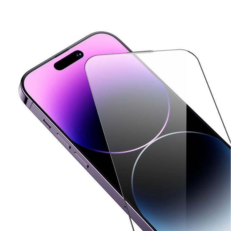 For iPhone 14 Pro Max Baseus 0.3mm AR Antireflection Full Screen HD Tempered Green Film