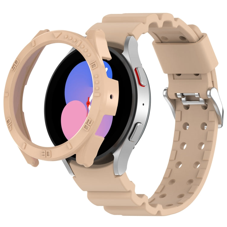 For Samsung Galaxy Watch4 Classic 42mm Armor Silicone Watch Band + Protective Case