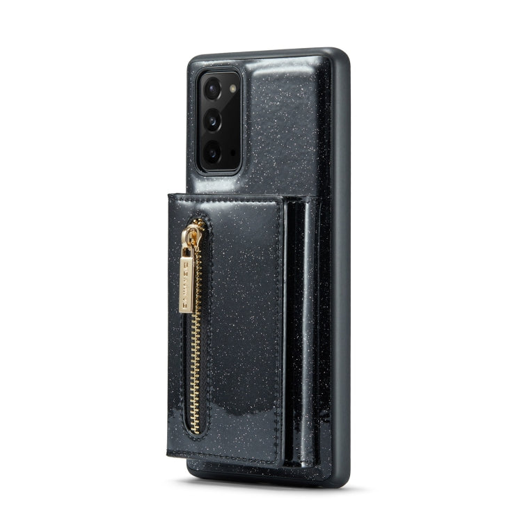 For Samsung Galaxy Note20 DG.MING M3 Series Glitter Powder Card Bag Leather Case