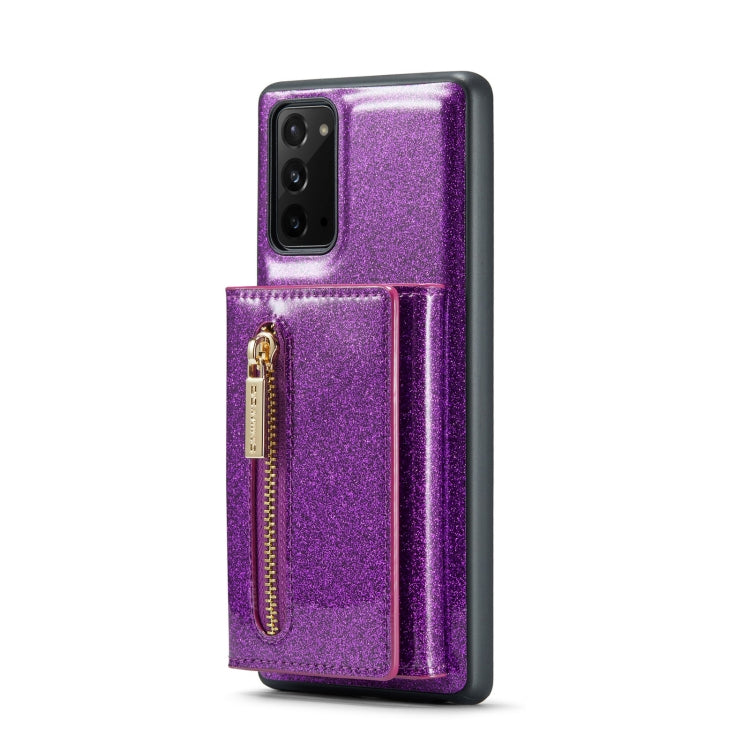 For Samsung Galaxy Note20 DG.MING M3 Series Glitter Powder Card Bag Leather Case