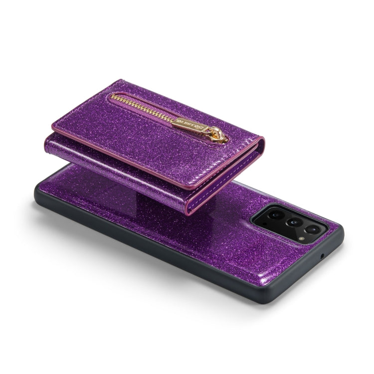 For Samsung Galaxy Note20 DG.MING M3 Series Glitter Powder Card Bag Leather Case