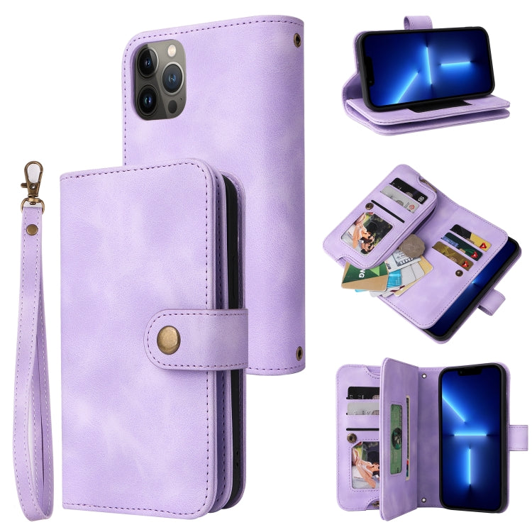 For iPhone 11 Pro Multifunctional Card Slot Zipper Wallet Flip Leather Phone Case