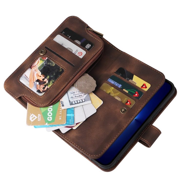 For iPhone 11 Pro Multifunctional Card Slot Zipper Wallet Flip Leather Phone Case