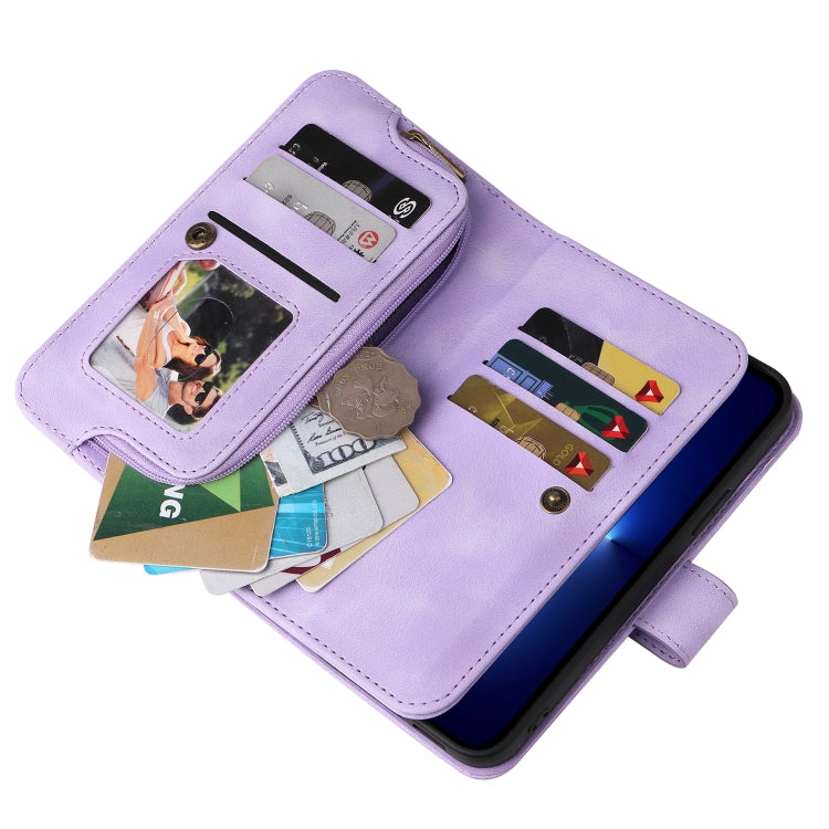 For iPhone 11 Pro Max Multifunctional Card Slot Zipper Wallet Flip Leather Phone Case