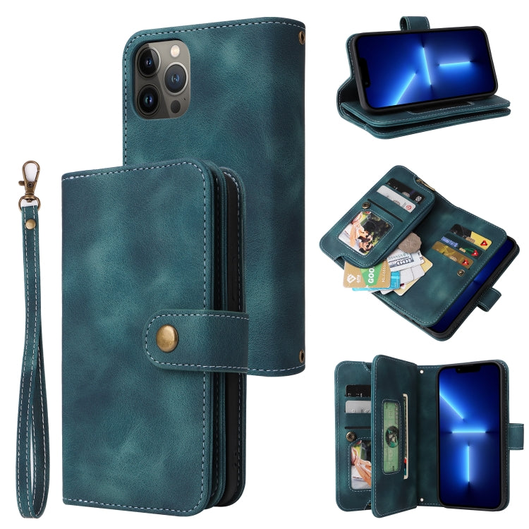 For iPhone 11 Pro Max Multifunctional Card Slot Zipper Wallet Flip Leather Phone Case