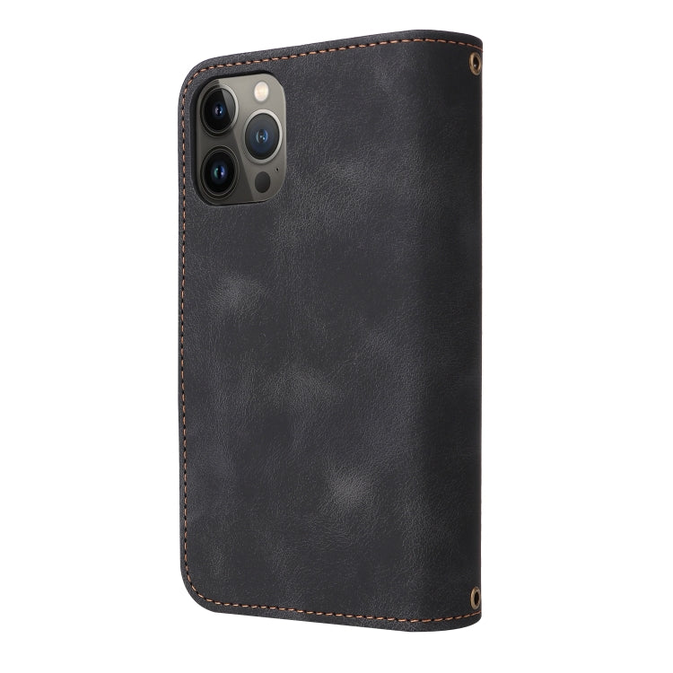 For iPhone 12 Pro Max Multifunctional Card Slot Zipper Wallet Flip Leather Phone Case