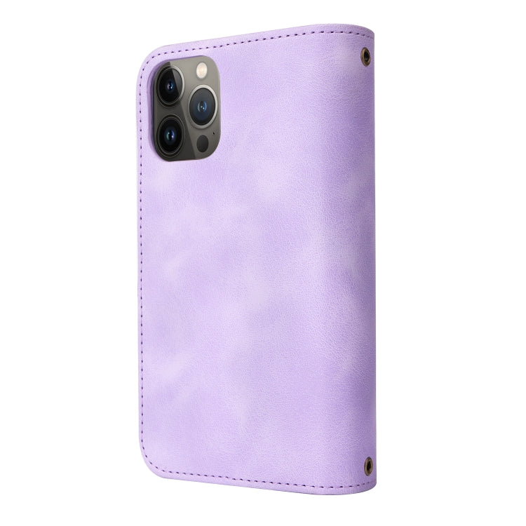 For iPhone 12 Pro Max Multifunctional Card Slot Zipper Wallet Flip Leather Phone Case