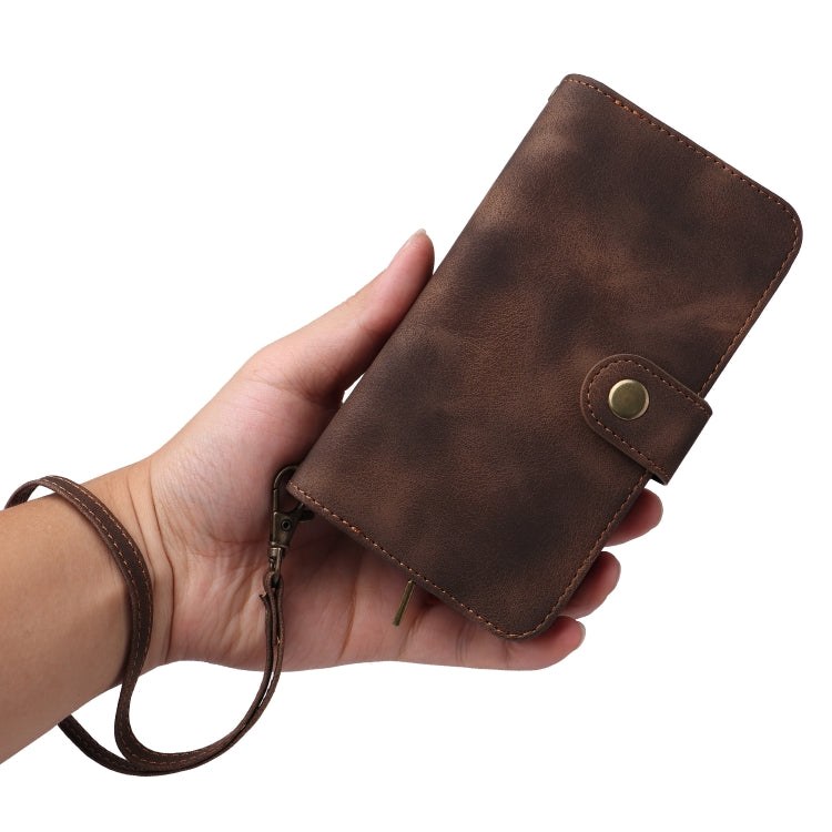 For iPhone 12 Pro Max Multifunctional Card Slot Zipper Wallet Flip Leather Phone Case